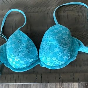 Blue lace Victoria Secret Pink t-shirt bra